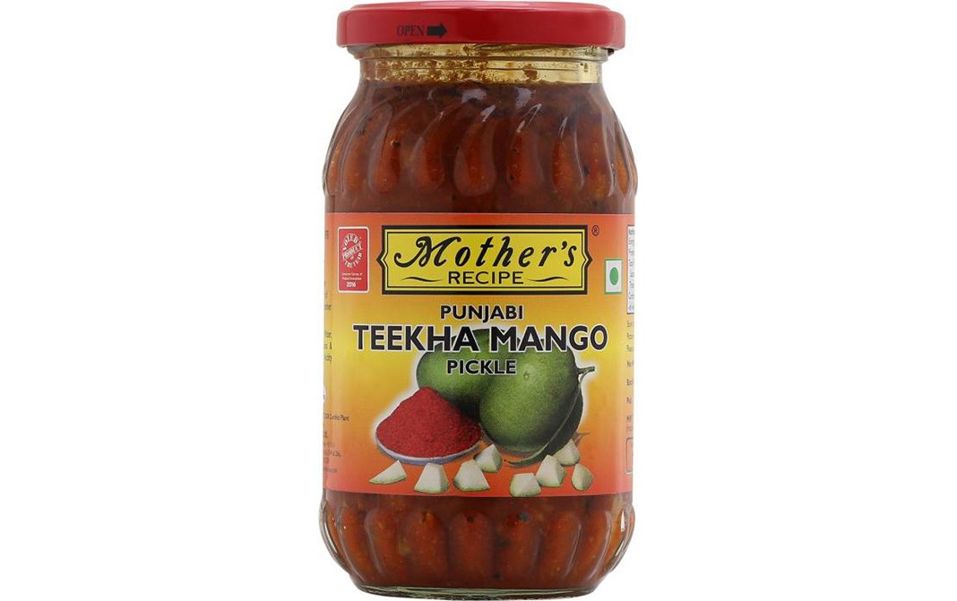 Mother's Recipe Punjabi Teekha Mango Pickle   Glass Jar  400 grams